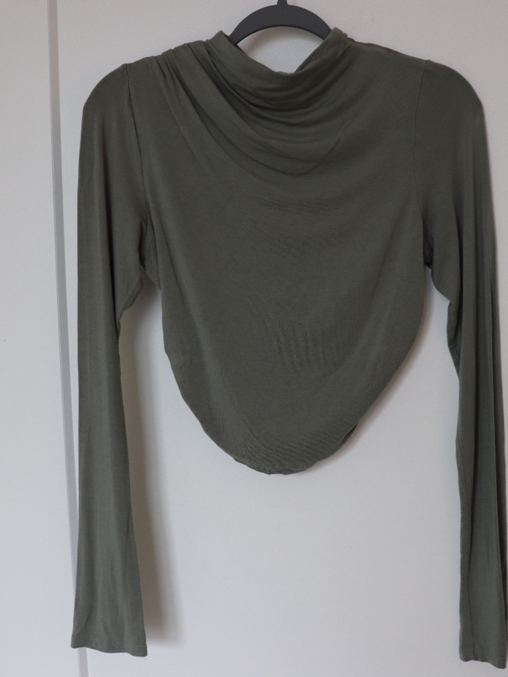 FP Beach Free People Olive Green Open Back Long Sleeve Top Size M